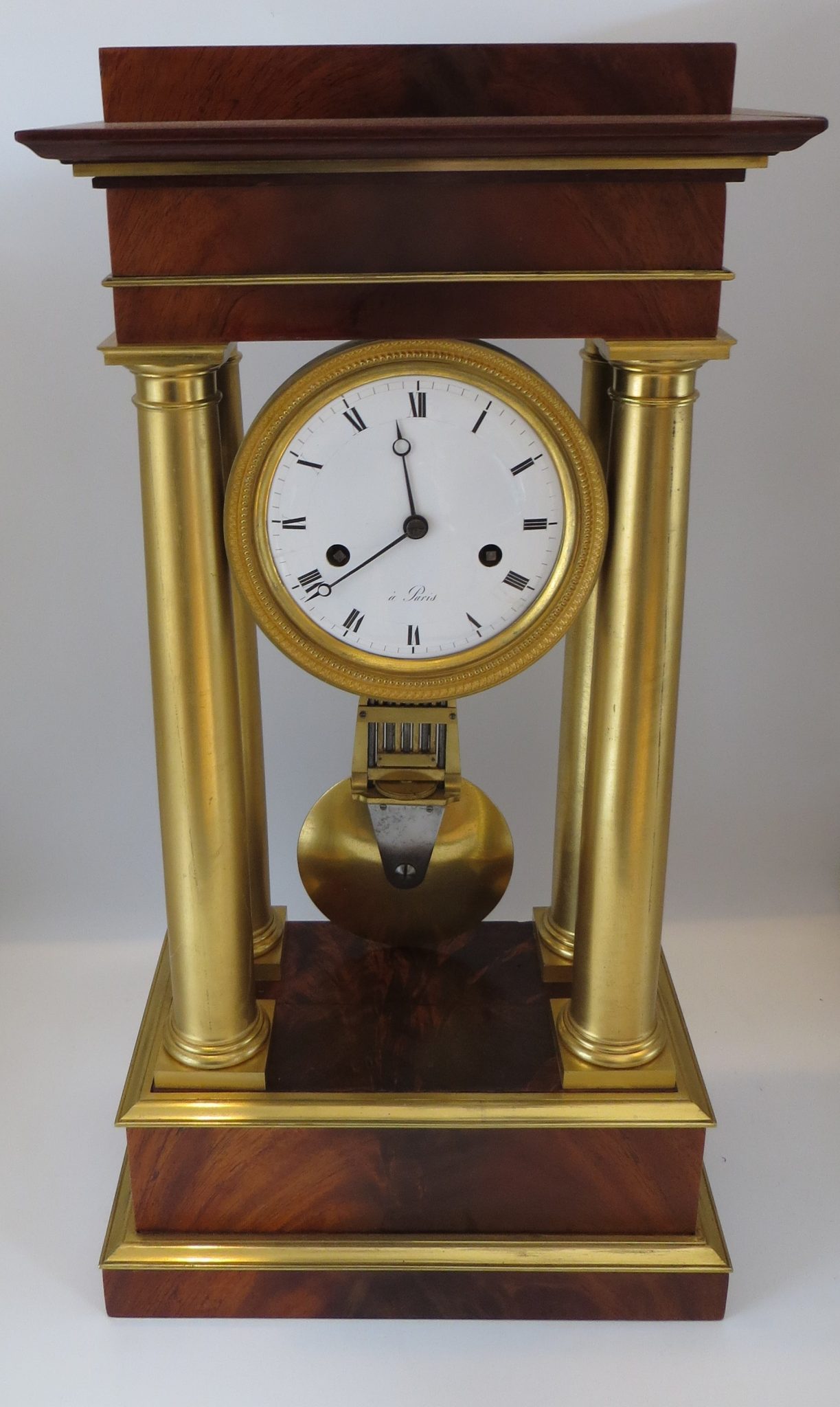 910 French Portico Clock Hills Antique Clocks